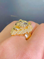 14K Gold Lion CZ Ring - additional product view 3