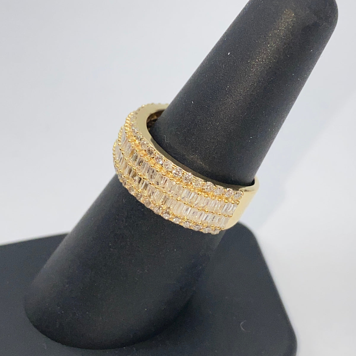 14K Gold 8.2mm Diamond Baguette Ring Band - additional product view 6