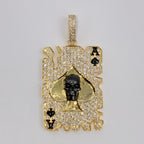 10K Gold Skull Ace of Spades Card Diamond Pendant - additional product view 11
