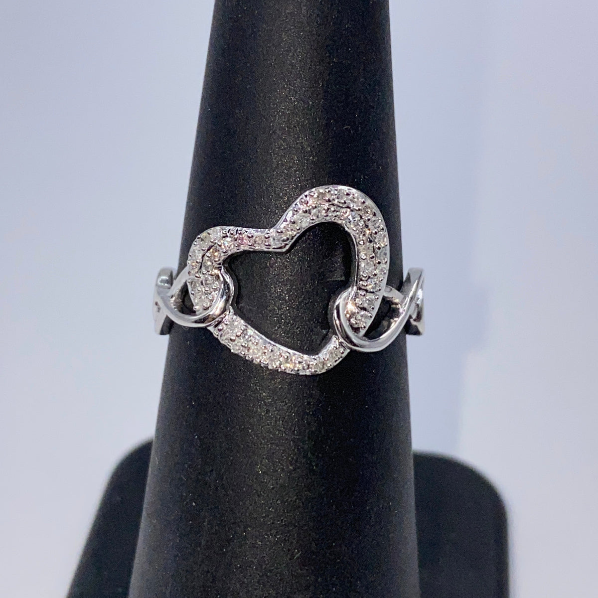 14K Gold Heart Infinity Diamond Ring Adjustable Band - additional product view 5