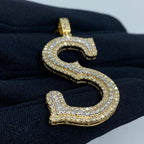 Initial S Old English Diamond Pendant - additional product view 3
