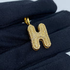 Initial H Bubble Diamond Pendant - additional product view 4