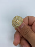 14K Gold Square Layer Diamond Ring in yellow gold - close-up product photo