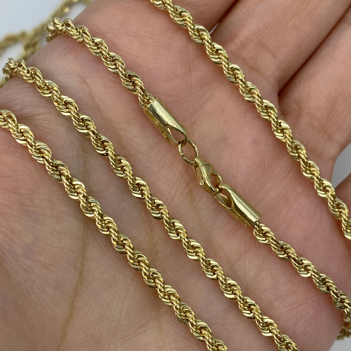 Rope Chain Necklace Real 14K Yellow Gold 16–24 in - additional product view 4