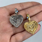 14K Gold Heart Baguette Diamond Pendant - additional product view 6