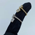 14K Gold Rectangle Diamond Baguette Bangle Ring - additional product view 5