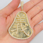 14K Gold Luck Chinese Diamond Pendant - additional product view 3