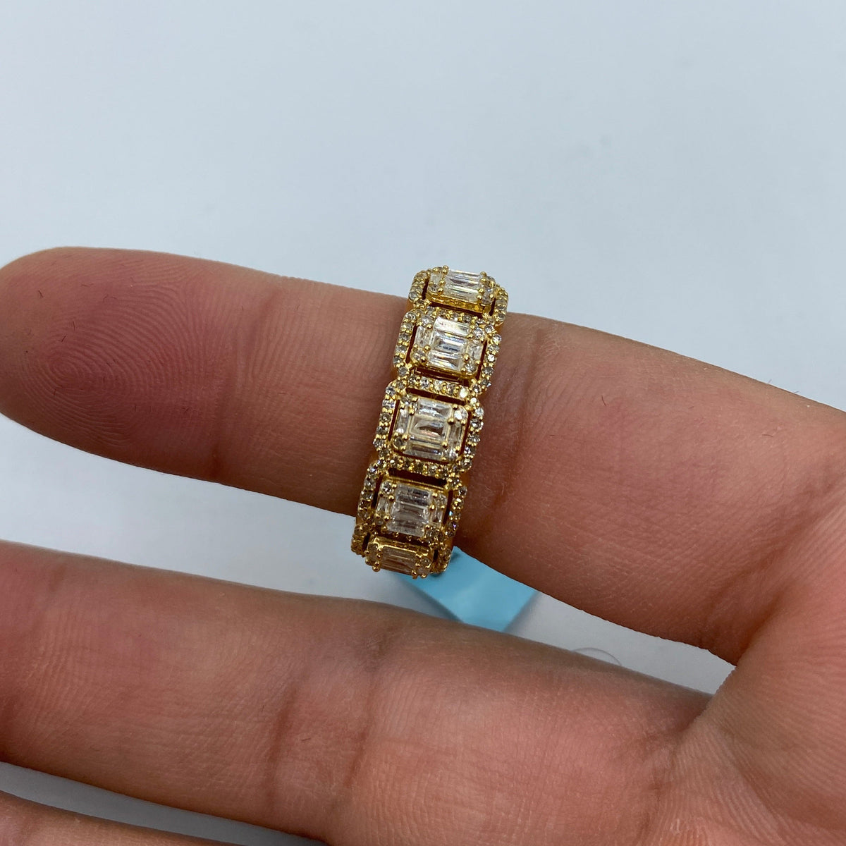 14K Gold Diamond Baguette Squares Band - additional product view 3