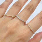 14K Gold Pave Stacking Diamond Ring in yellow gold - close-up product photo