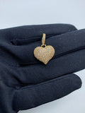 14K Gold Heart Diamond Pendant in yellow gold - close-up product photo