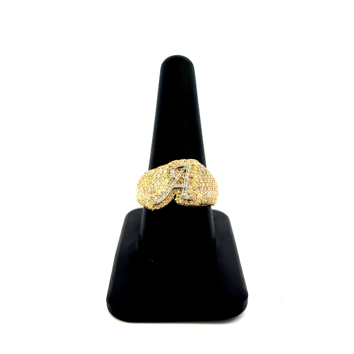 10K Gold Bubble Script Initial Diamond Ring - additional product view 14