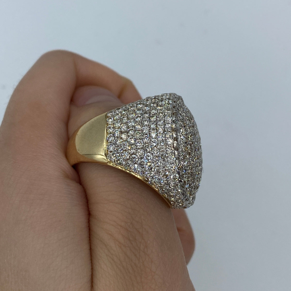14K Gold Jumbo Diamond Signet Ring - additional product view 5