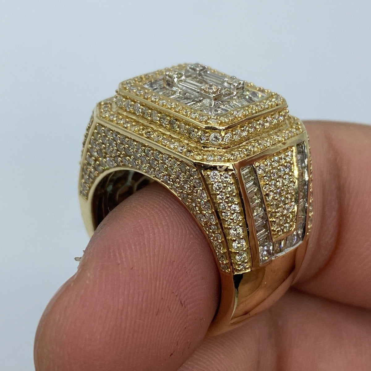 14K Gold 18.4mm Champion Diamond Baguette Ring - additional product view 7