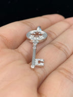 14K Gold Clover Key Diamond Pendant - additional product view 4