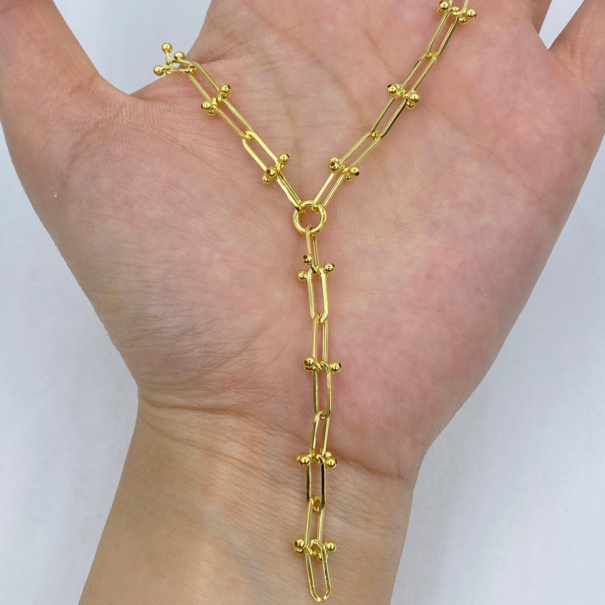 14K Gold Manhattan Lariat Necklace 18 in - additional product view 3