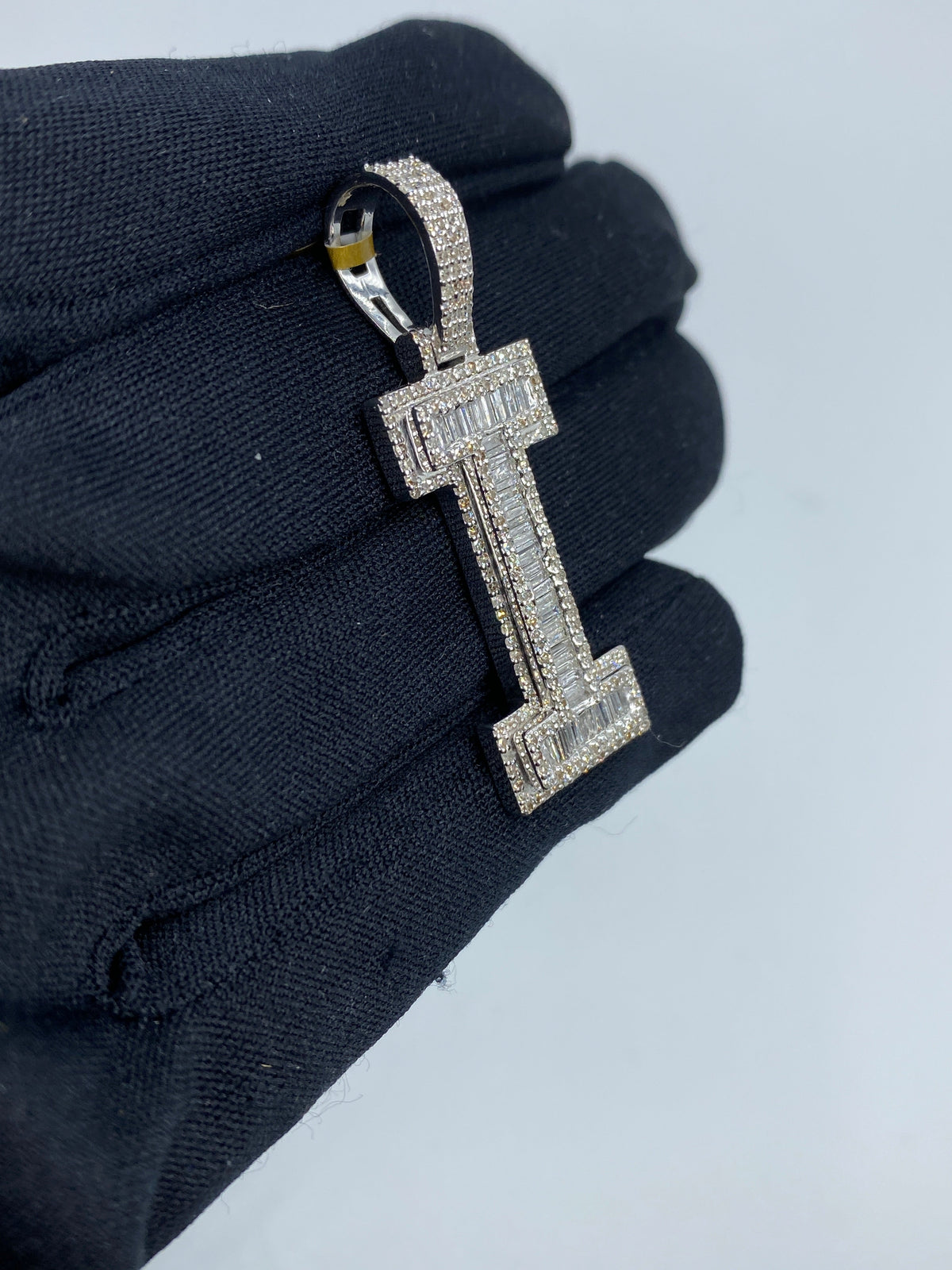 Initial I Baguette Diamond Pendant - additional product view 4