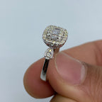 14K Gold Square Diamond Baguette Engagement Ring - additional product view 6