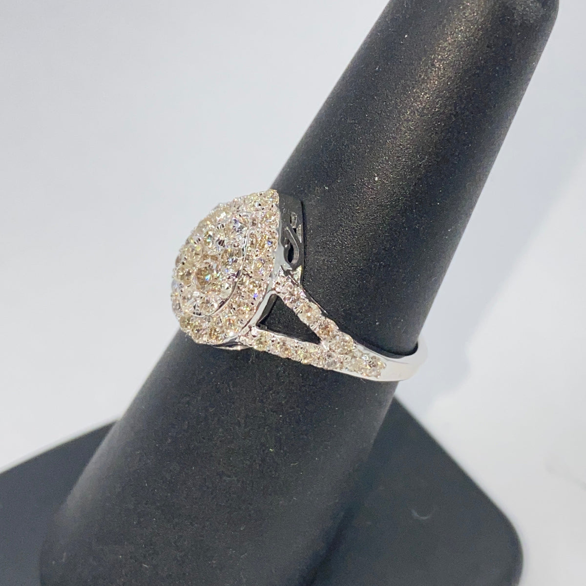 14K Gold Pear Halo Diamond Engagement Ring - additional product view 5