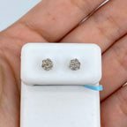 14K Gold Flower Diamond Earrings - additional product view 6