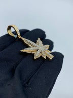 14K Gold Weed Diamond Pendant 3.7 Ct - additional product view 3