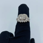 14K Gold Jumbo Rectangle Halo Diamond Engagement Ring - additional product view 2