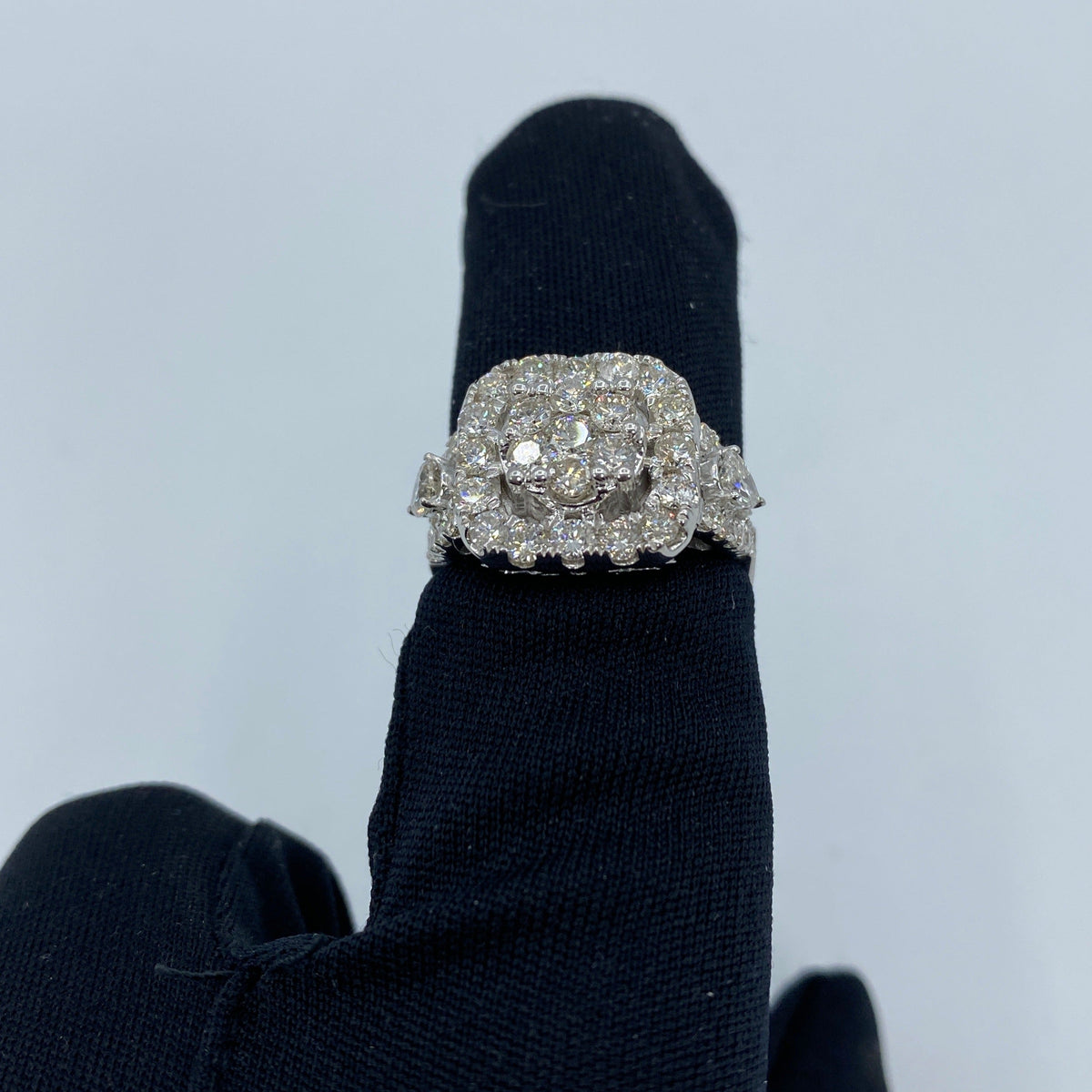 14K Gold Jumbo Rectangle Halo Diamond Engagement Ring - additional product view 2