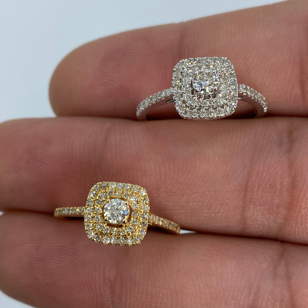 14K Gold Wide Square with Large Center Stone Diamond Engagement Ring - additional product view 2