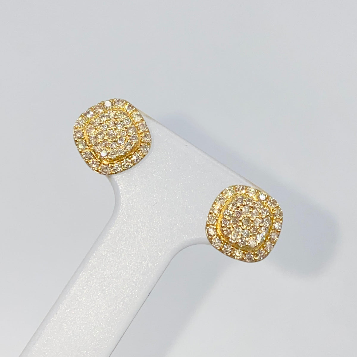 14K Gold 8mm Marcia Rounded Square Diamond Earrings - additional product view 4