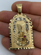 14K Gold Saint Barbara Medallion Pendant 2.0 in - additional product view 2