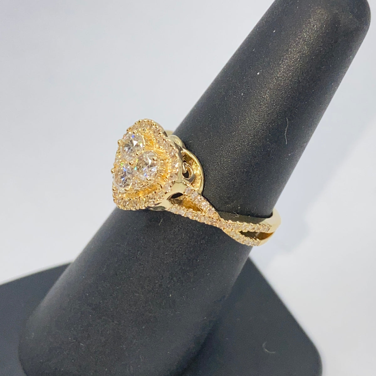14K Gold Heart Shaker Diamond Ring - additional product view 7