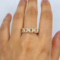 10K Gold Heures Watch Band Diamond Ring in yellow gold - close-up product photo