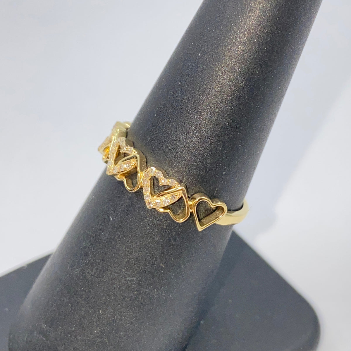 10K Gold Soul Heart Link Diamond Ring - additional product view 6