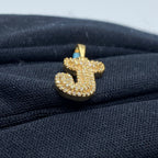 14K Gold Initial J Bubble Diamond Pendant - additional product view 4