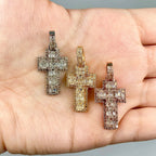 14K Gold 3D Cross Diamond Pendant - main product photo