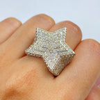 10K Gold/14K Halo Star Diamond Ring in white gold, 10K - close-up product photo