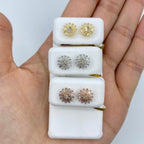 10K Gold Sunflower Diamond Baguette Earrings - additional product view 3