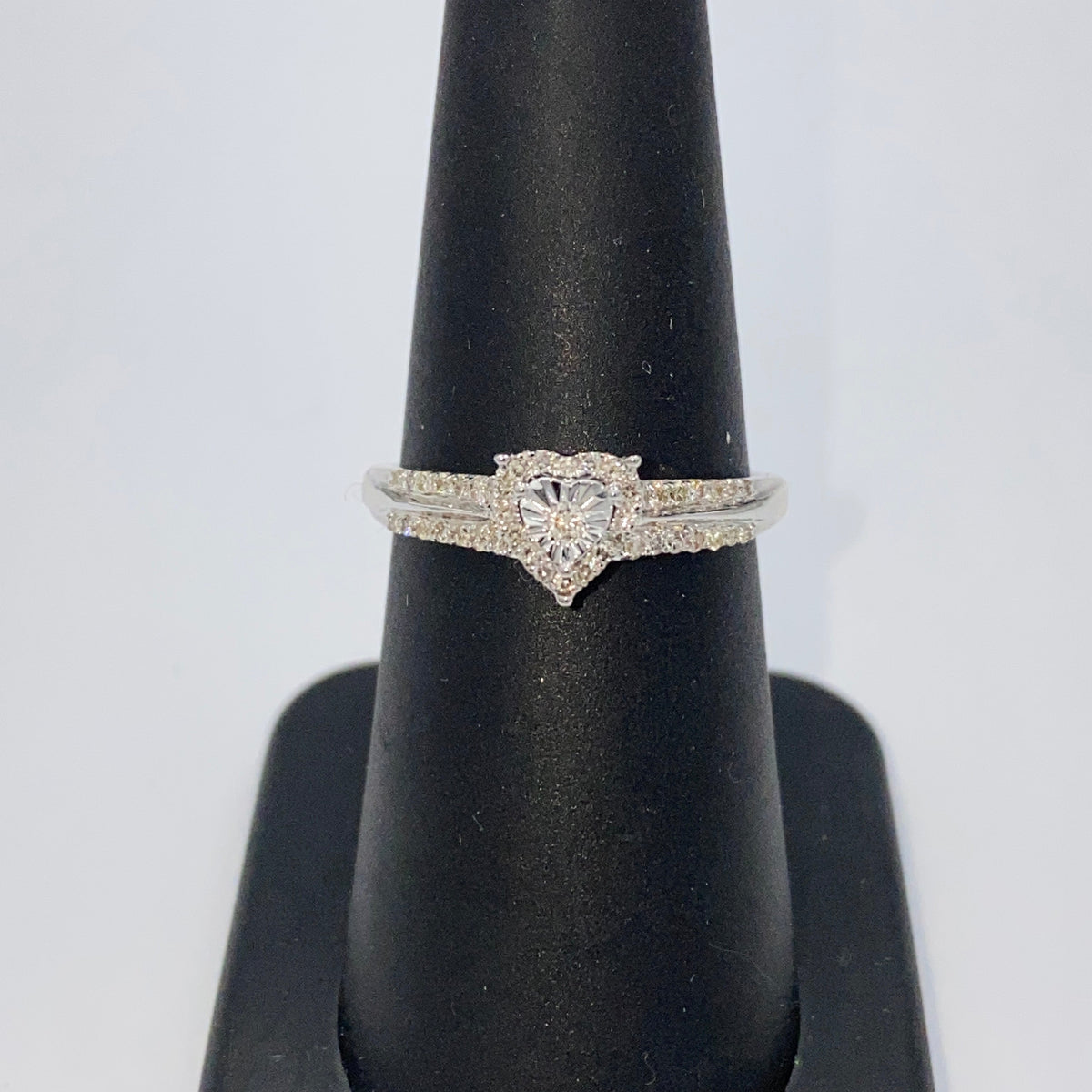 10K Gold Heart Halo Diamond Ring - additional product view 8