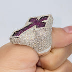 14K Gold Royal Cross Chrome Diamond Baguette Ring - additional product view 10
