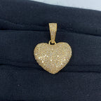 10K Gold Heart Diamond Pendant in yellow gold - close-up product photo