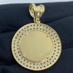 14K Gold Circle Picture Photo CZ Pendant - additional product view 4