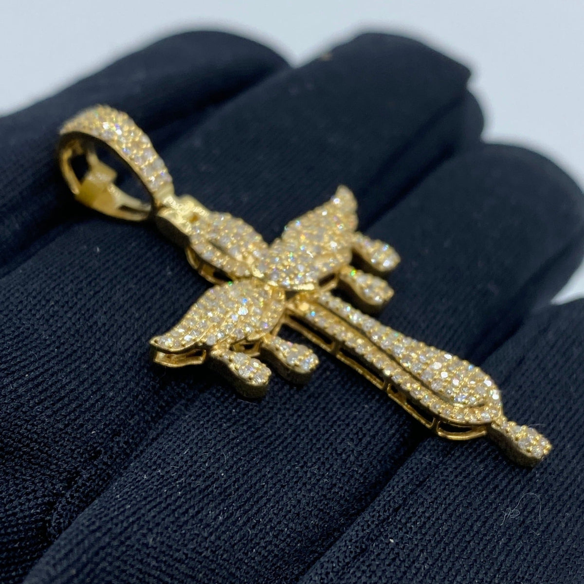 10K Gold Love Angel Cross Diamond Pendant - additional product view 3