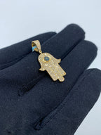 14K Gold Hamsa Green Eye Diamond Pendant - additional product view 4