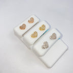 14K Gold Icy Heart Halo Diamond Earrings - additional product view 3