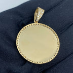 14K Gold Circle Picture Photo CZ Pendant - additional product view 4