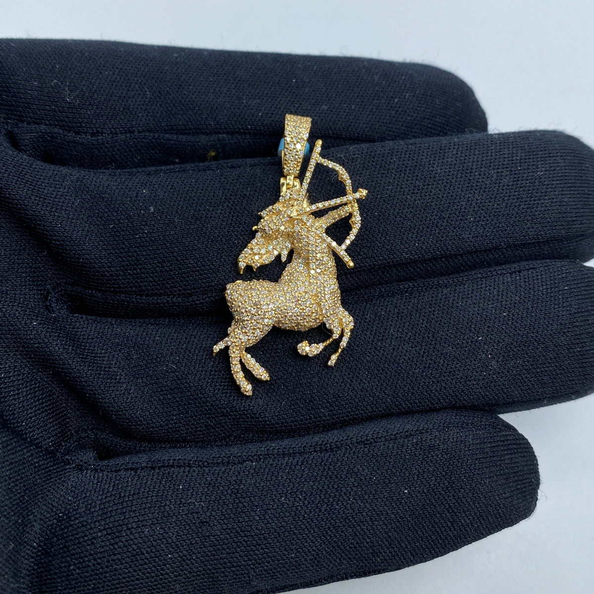 14K Gold Sagittarius Diamond Pendant 1.5 Ct - additional product view 4