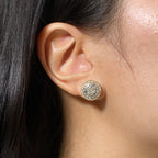 14K Gold Jumbo Halo Bloom Diamond Baguette Earrings - additional product view 2