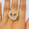 10K Gold Devilish Heart Diamond Ring in yellow gold - close-up product photo