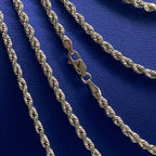 10K 3.4mm Rope Chain in White Gold 16–24 in - additional product view 4