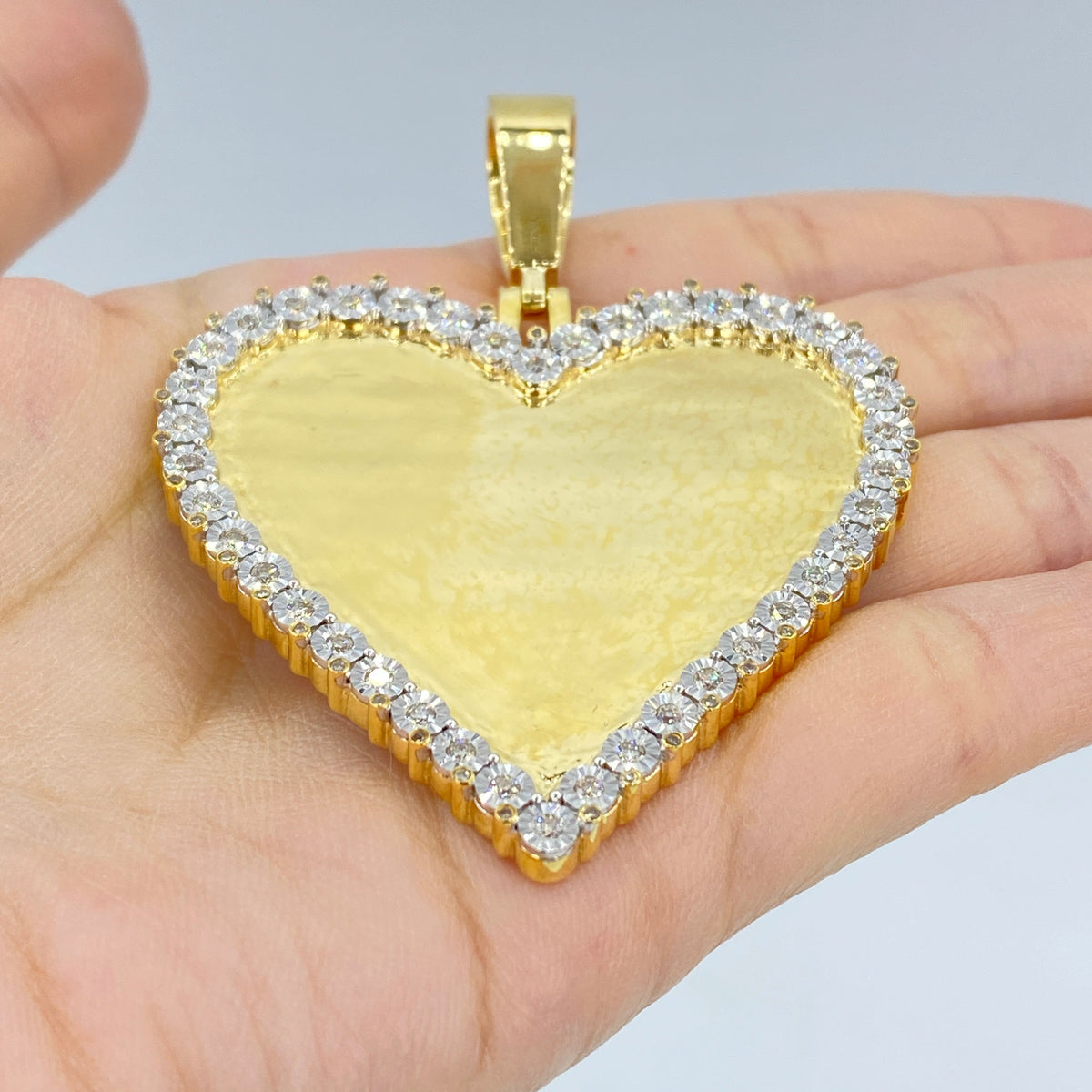 10K Gold Adore Heart Diamond Photo Pendant - additional product view 2