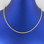 14K Gold Heart Link Tennis Diamond Chain 17 in - additional product view 2